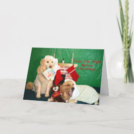 En Mysigt liten jul i Golden Retriever Helgkort