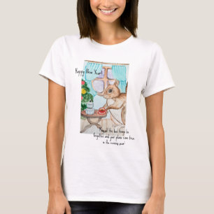 En mysigt teckning av en söt ekorre t shirt