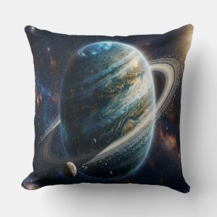 En mystisk planet med ringar kudde