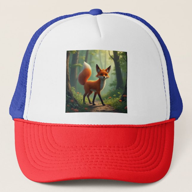 En mystisk räv som vandrar genom skogen keps (Framsida)