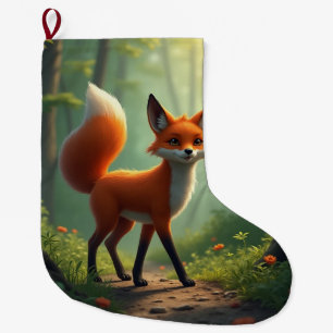 En mystisk räv som vandrar genom skogen stor julstrumpa