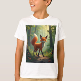 En mystisk räv som vandrar genom skogen t shirt