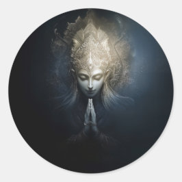 En nådets ögonblick | Meditation Konst Runt Klistermärke