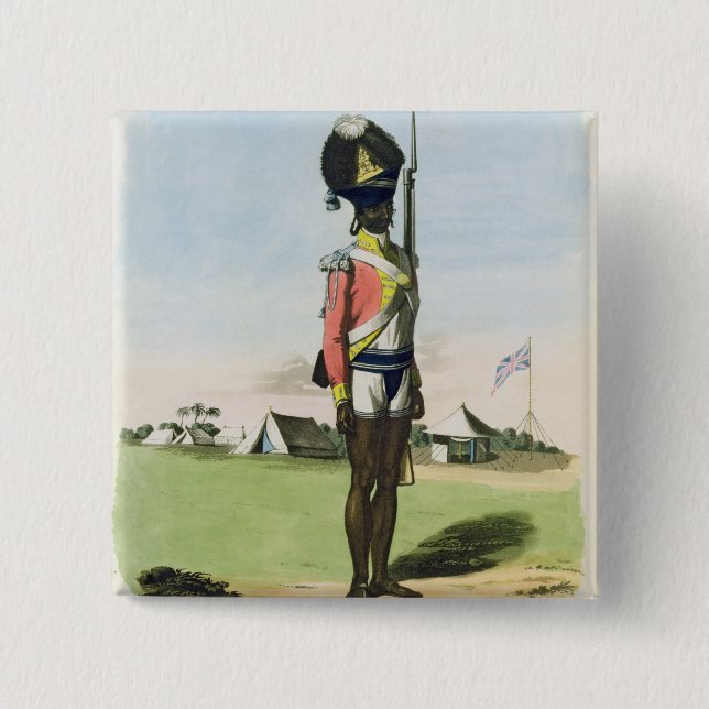 En Naigue av den Bombay bataljonen, pläterar 28 Knapp (Framsida)