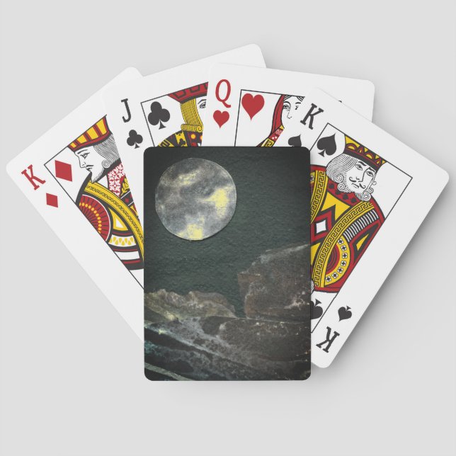 En nära bild av fantasivärlden och deras måne casinokort (Baksidan)