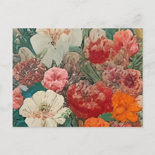 en närbild av blommor inbjudan vykort (Framsida)