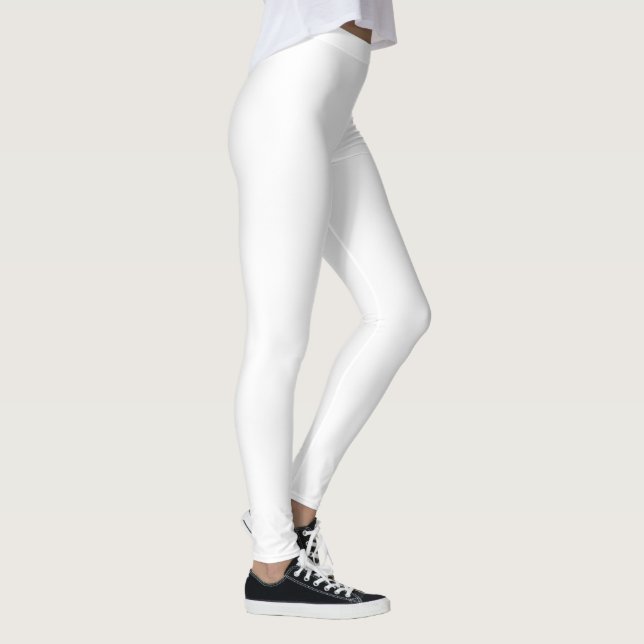 En närbild av en tom vit strukturerad yta leggings (Höger)