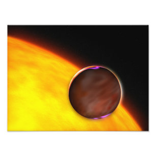 En närbild av ett extrasolar planet fototryck