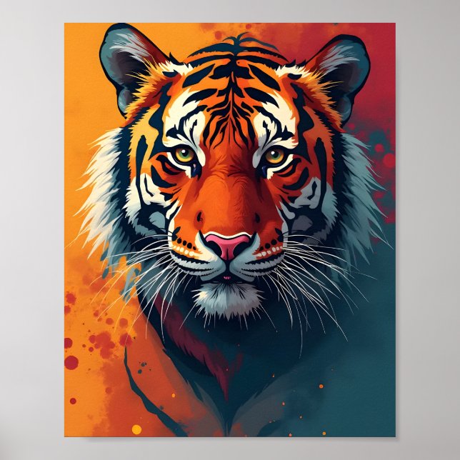En närliggande porträtt-tiger poster (Framsidan)