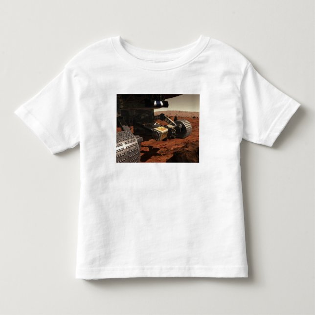 En närmare bild av arm på NASA:s Mars T-shirt (Framsida)