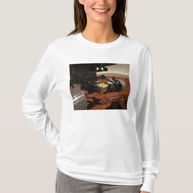 En närmare bild av arm på NASA:s Mars Tee Shirt (Framsida)