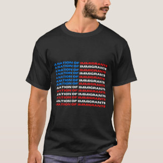 En nation av Invandrare Red, White och Blue US Fla T Shirt