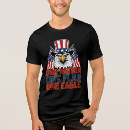 En nation en flagga en örn patriotisk t shirt