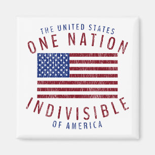 En Nation Indivisible American Flagga Design Magnet