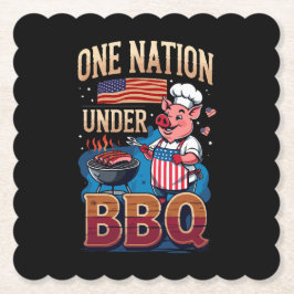 En nation under BBQ – Vintage Grillmästare Underlägg Papper