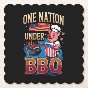 En nation under BBQ – Vintage Grillmästare Underlägg Papper