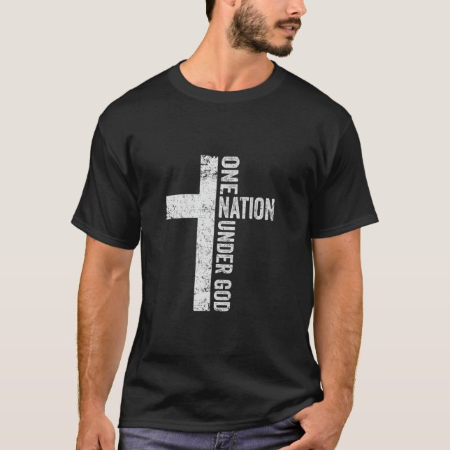 EN NATION UNDER GOD KRIS Kor-Flagga T Shirt (Framsida)