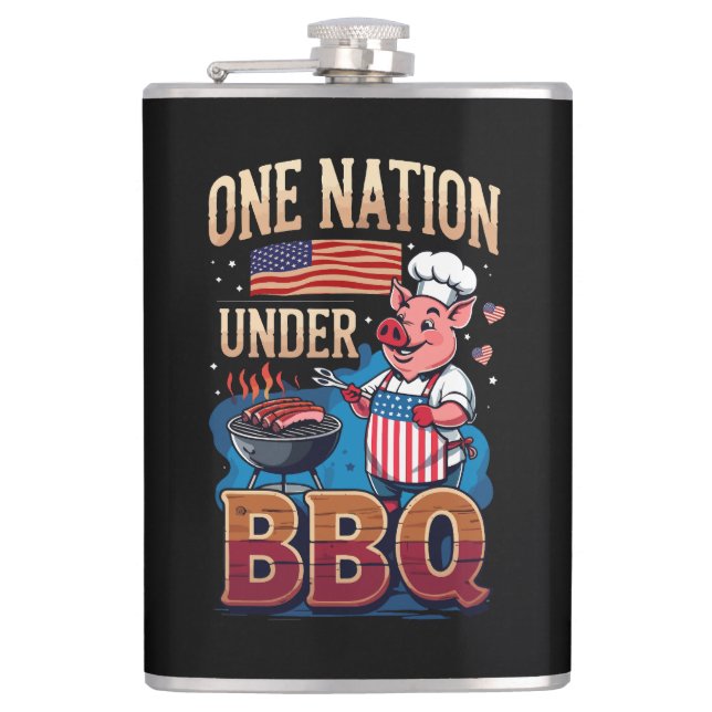 En nation under grillad mat – Vintage Grillmästare Fickplunta (Framsidan)