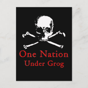 En nation under Grog-vykort (vit skalle) Vykort
