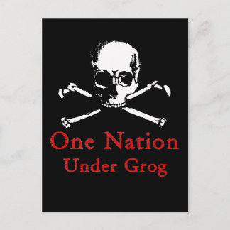 En nation under Grog-vykort (vit skalle) Vykort