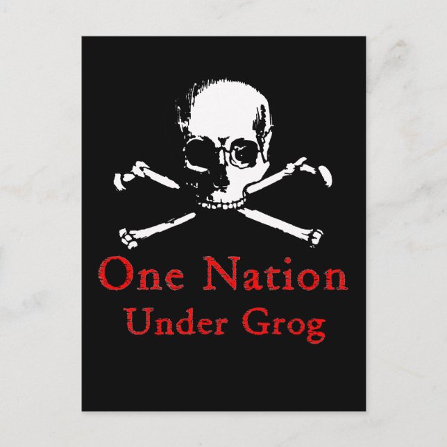 En nation under Grog-vykort (vit skalle) Vykort (Framsida)