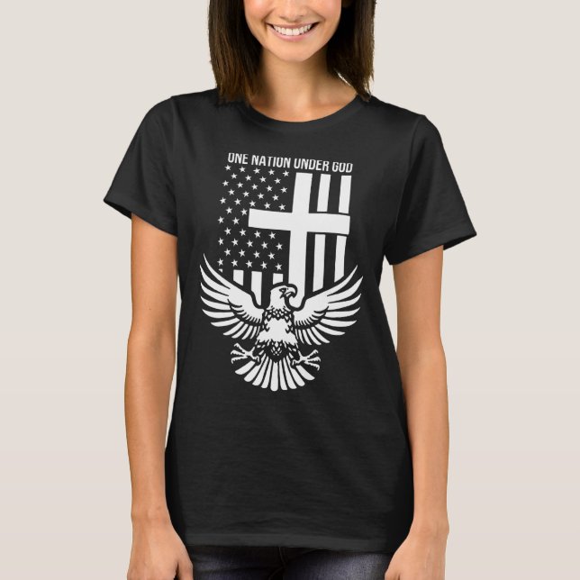 en nation under gud 1 t shirt (Framsida)