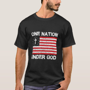 En nation under gud Amerikanska Flagga Förenta sta T Shirt