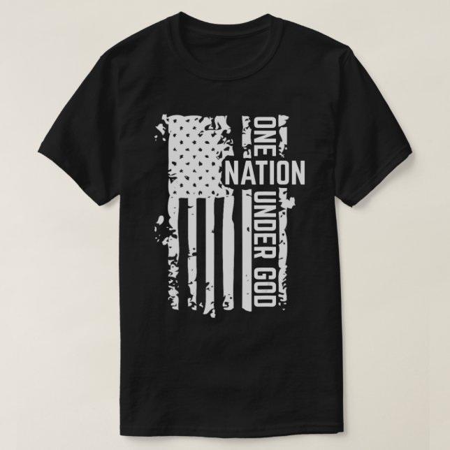 En nation under Gud Disted Flagga T Shirt (Design framsida)