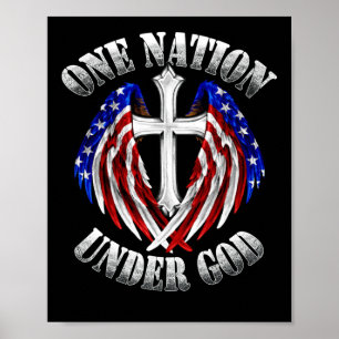 En nation under Gud Faith kor US Flagga Poster