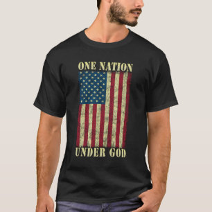 En nation under Gud Gift 4:e juli design USA F T Shirt