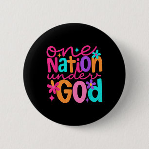 En nation under Gud, Jesus Bibel Kors Patriotisk Knapp