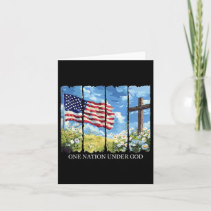 En nation under gud Kor USA flagga Faith Christia Kort