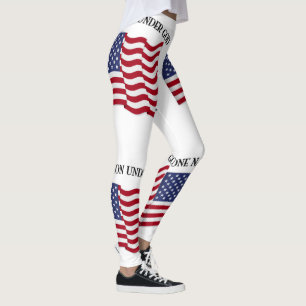 En nation under Gud med Flagga Leggings