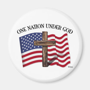 En nation under gud med kraftfullkor och US Magnet