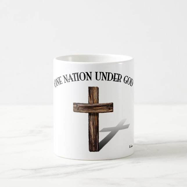 En nation under Gud med robust kors Kaffemugg (Center)