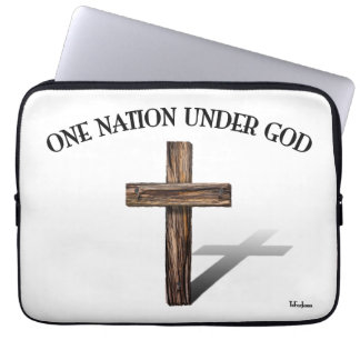 En nation under Gud med robust kors Laptop Fodral