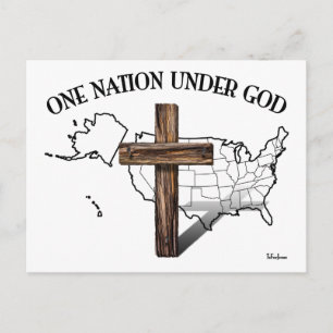 En nation under Gud med US-disposition Vykort