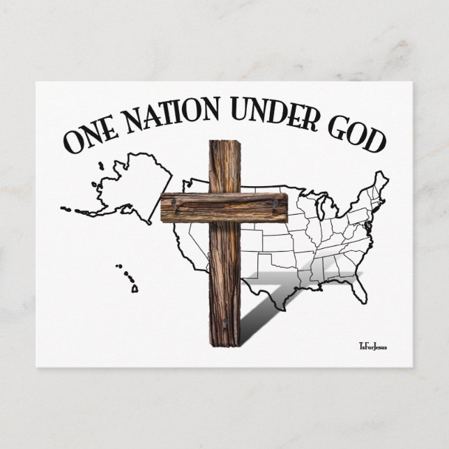 En nation under Gud med US-disposition Vykort (Framsida)