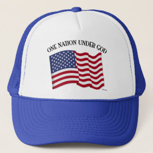 En nation under gud med US-flagga Truckerkeps