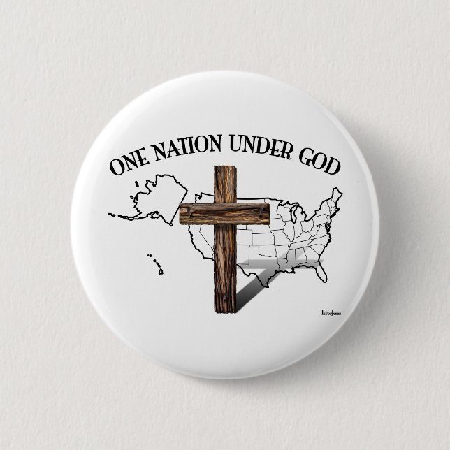 En nation under Gud med USA-disposition Knapp (Framsida)