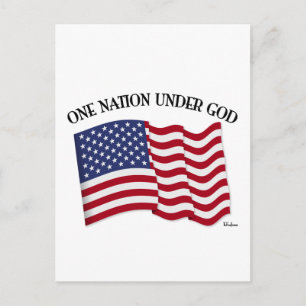 En nation under Gud med USA-flagga Vykort
