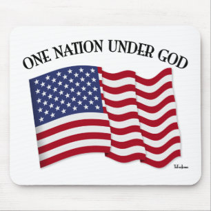 En nation under Gud med USA:s flagga Musmatta