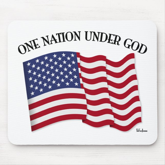 En nation under Gud med USA:s flagga Musmatta (Framsidan)
