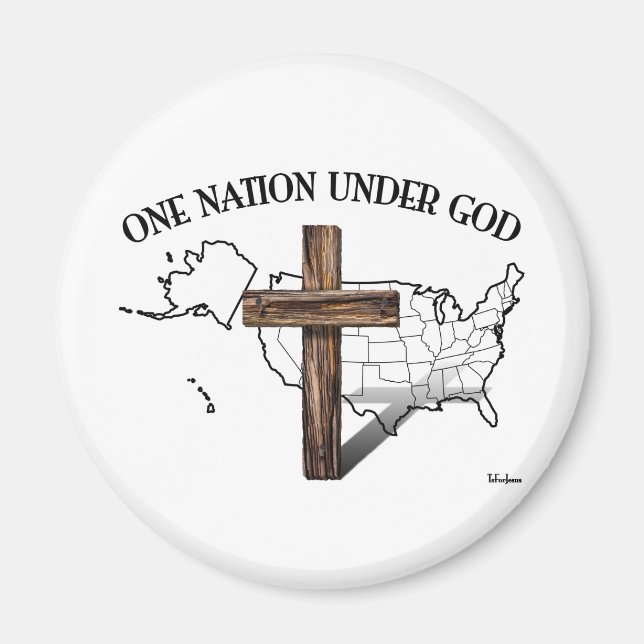 En nation under Gud med USA:s kontur Magnet (Framsidan)