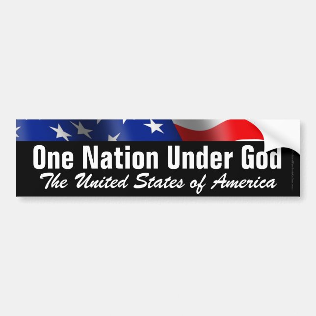 En nation under Gud, Patriotic Bumper Sticker Bildekal (Framsidan)