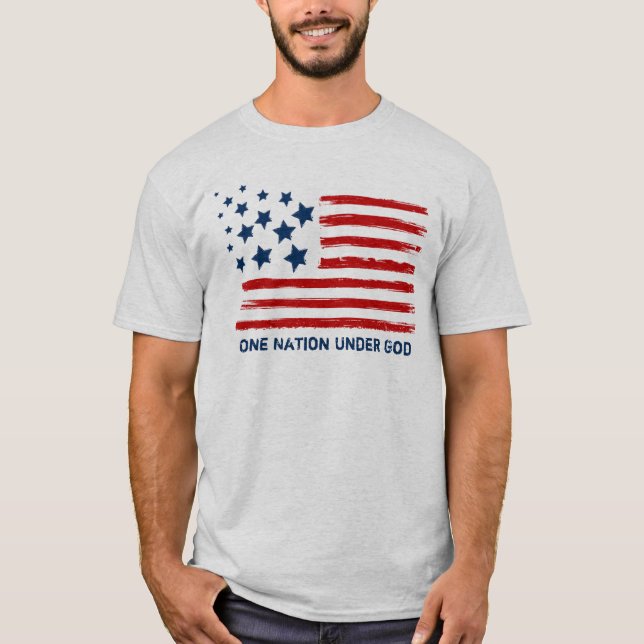 En nation under Gud Patriotic T Shirt (Framsida)