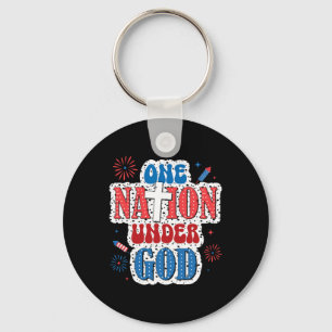 En nation under Gud patriotisk 4 juli Nyckelring