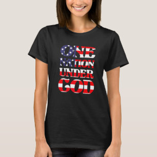En nation under Gud Patriotisk amerikansk USA-flag T Shirt
