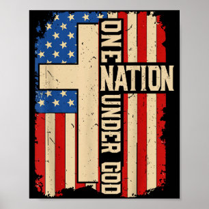En nation under Gud patriotisk kristen tro ame Poster