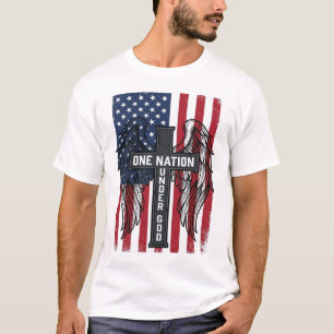 En nation under Gud Patriotiska korsvingar skjorta T Shirt